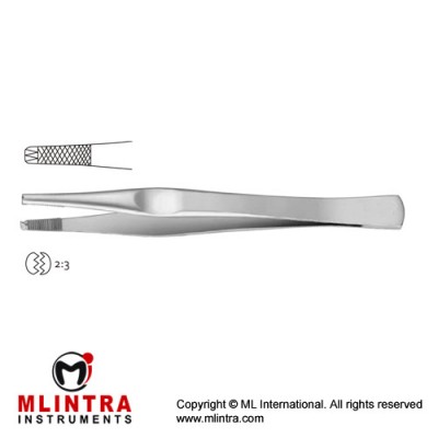 Lane Dissecting Forceps 2 x 3 Teeth Stainless Steel, 14.5 cm - 5 3/4"